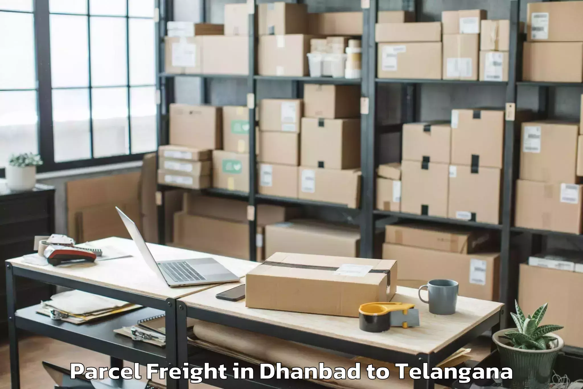 Easy Dhanbad to Musheerabad Parcel Freight Booking